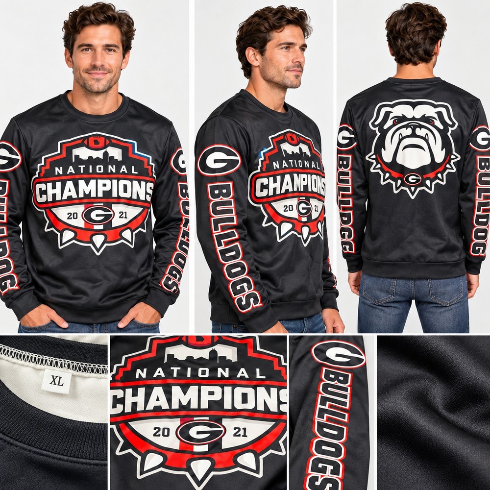 Georgia Bulldogs 2021 Men's XL Sweatshirt National Champions Black Pullover